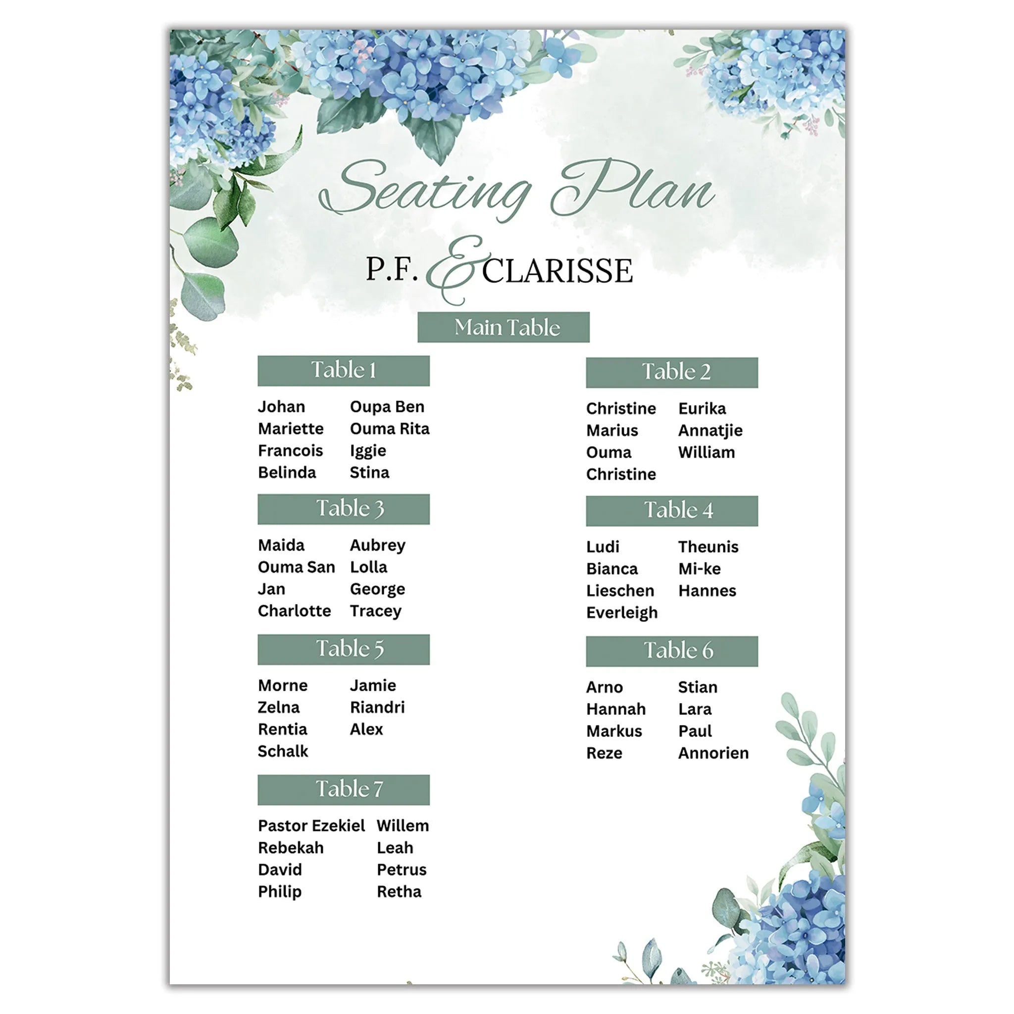 Forevermore Momentos A2 Seating Chart Printed- Elegant Wedding Plan - Image 2