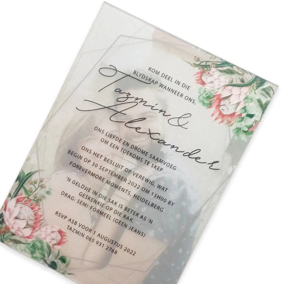 Forevermore Momentos Acrylic Wedding Invitations with Floral Design - Image 3