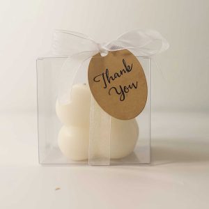 Small Bubble Candle Wedding Favor – Personalized Gift in Clear Box