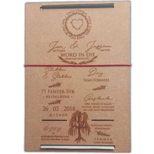Laser Cut Willow Tree Wedding Invitation