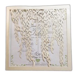 Forevermore Momentos Willow Leaf Invitation Design Card